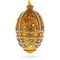 Gold Shard and Pearl Bead Embellished Glass Egg Ornament 4 Inches